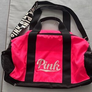 PINK Victoria's Secret Travel Bag - Bold Pink and Black